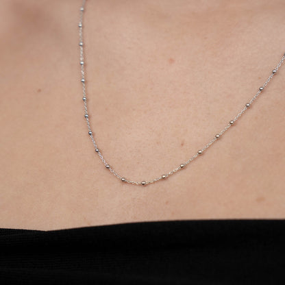 Kugle Necklace 40+15 cm - Polished Sterling Silver