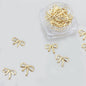 Alloy Bow Nail Ornament Light Luxury Advanced Bow Gold And Silver Nail Accessories