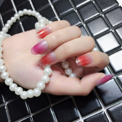 Nagelsticker mit Zwiebelpuder-Farbverlauf für Internetstars