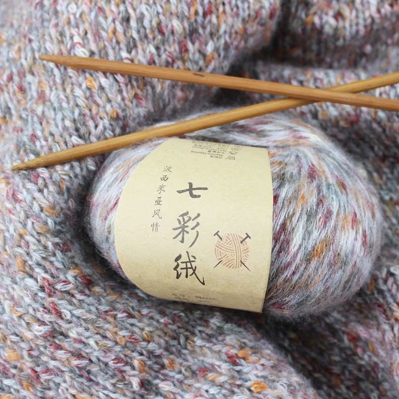Buntes Wollgarn, handgehäkelt, DIY-Schalgarn, Pullovergarn, Mützengarn, mitteldicker Wollknäuel