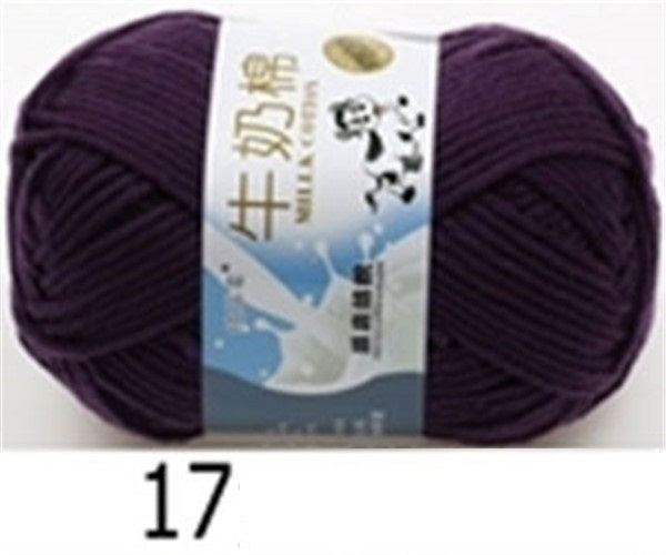 5-Strand Milk Cotton Wool Woven Medium Thickness Doll Slippers Yarn