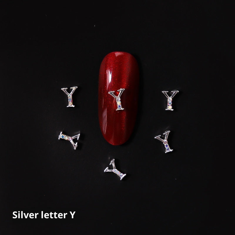 26 Buchstaben Legierung Nagelornament Nagelkristall