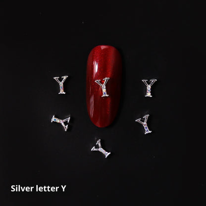 26 Buchstaben Legierung Nagelornament Nagelkristall