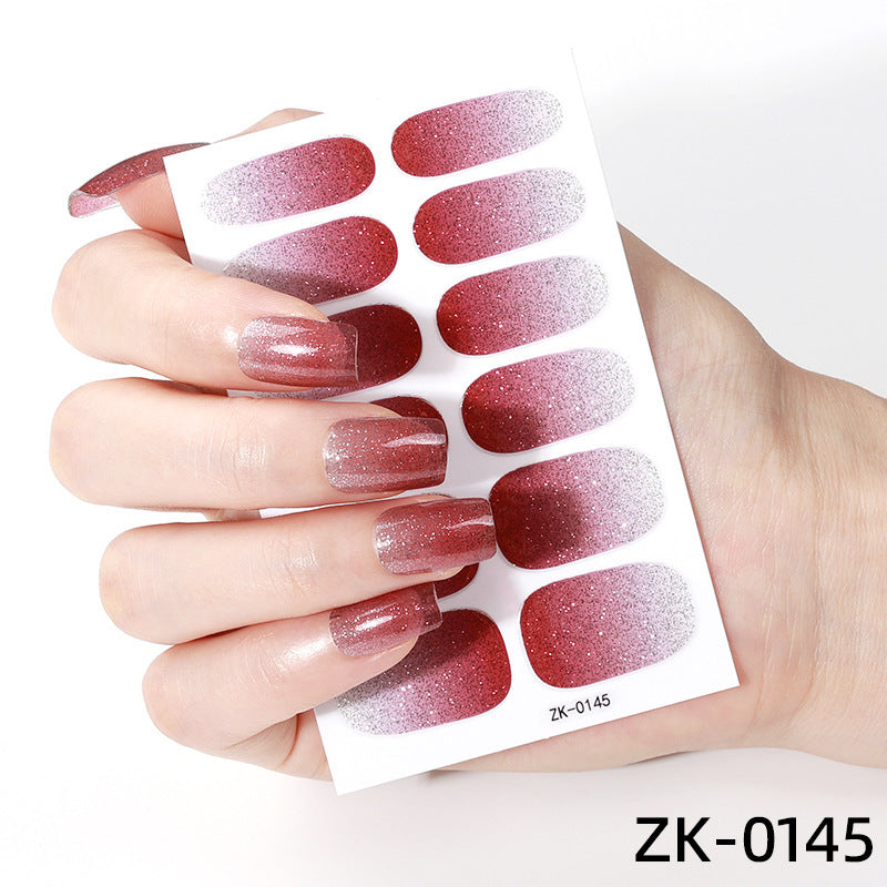 Nagelsticker mit Zwiebelpuder-Farbverlauf für Internetstars