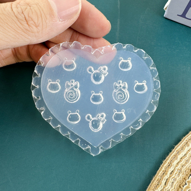 Silikon-Manikürform mit Blumenmotiv (nicht weißlich)