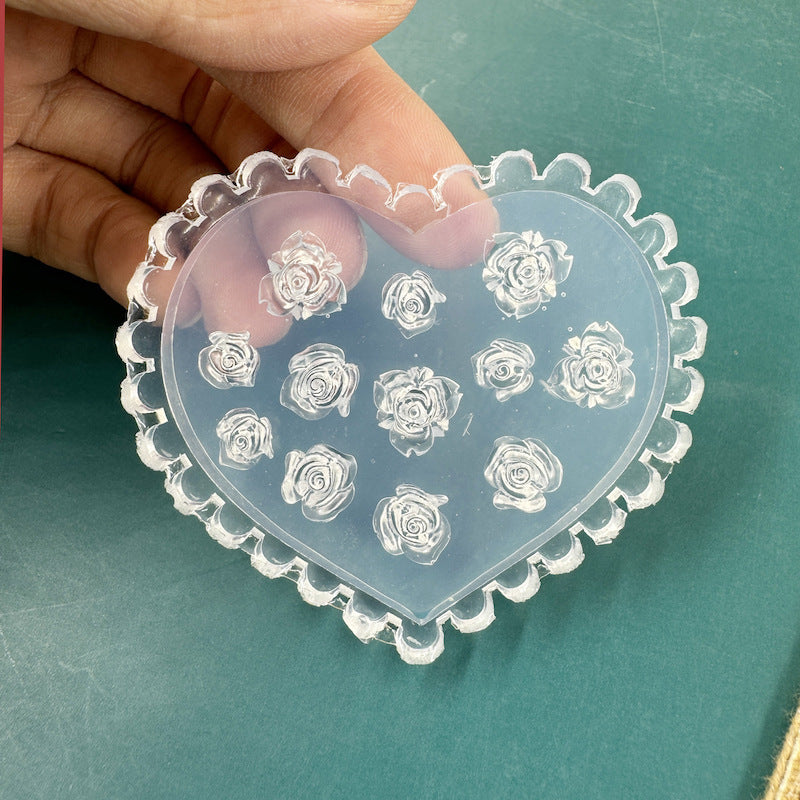 Silikon-Manikürform mit Blumenmotiv (nicht weißlich)