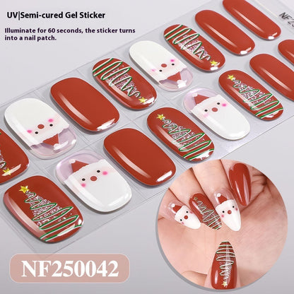 Semi-cured New Christmas Gel Nail Stickers
