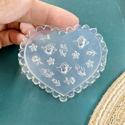 Silikon-Manikürform mit Blumenmotiv (nicht weißlich)