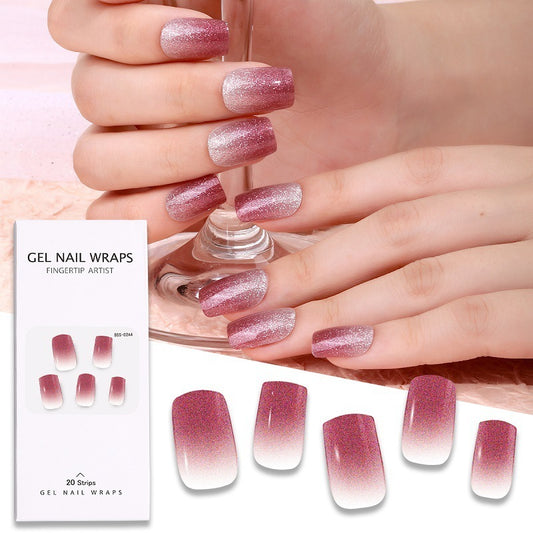 Nagelsticker „Gradient Onion Powder Flash Gel“ für Damen, halbhärtend