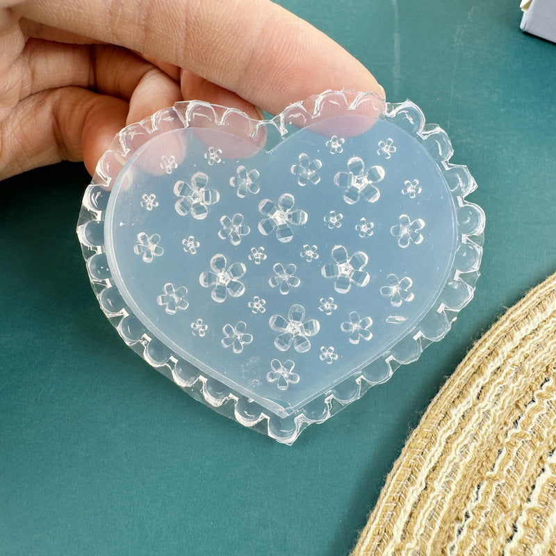 Silikon-Manikürform mit Blumenmotiv (nicht weißlich)