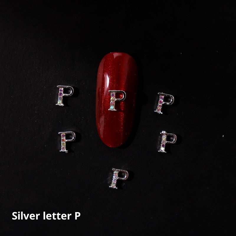 26 Buchstaben Legierung Nagelornament Nagelkristall