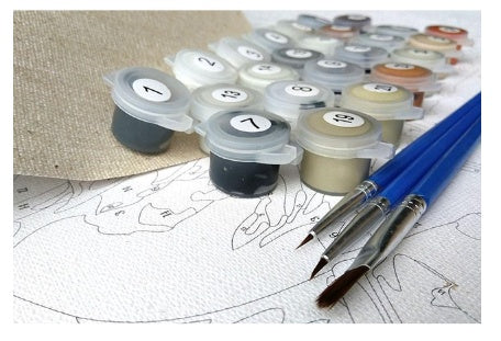 Lavendelblüten in der Vase – Malen-nach-Zahlen-Set zum Selbermachen