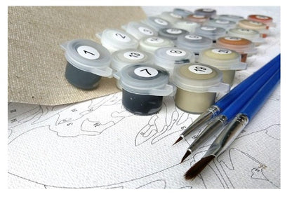 Lavendelblüten in der Vase – Malen-nach-Zahlen-Set zum Selbermachen