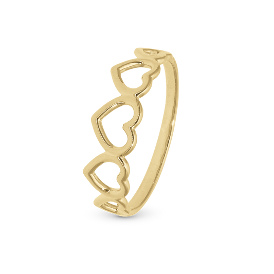 Dancing Love Ring - Polished Gold Plated Sterling Silver