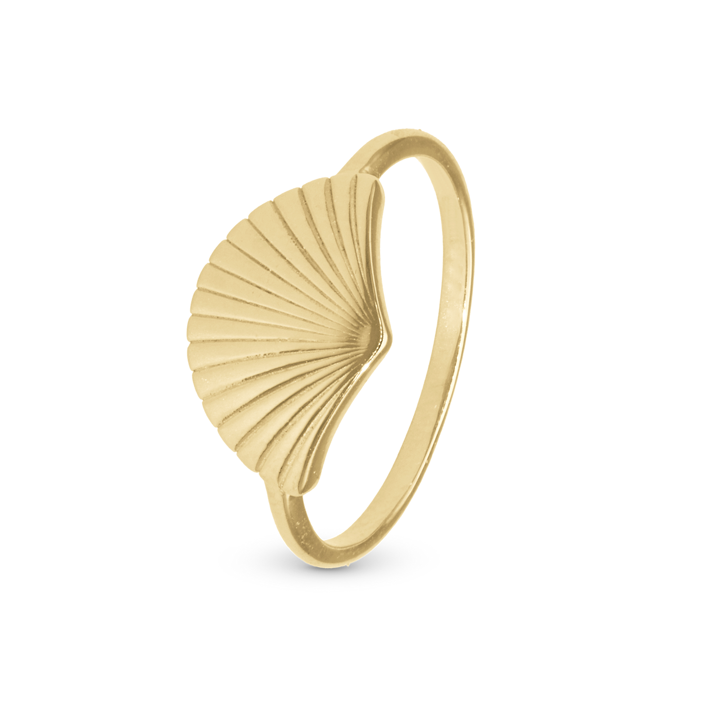 Fan Ring - Polished Gold Plated Sterling Silver