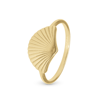 Fan Ring - Polished Gold Plated Sterling Silver
