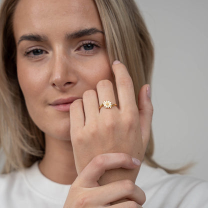Marguerite Power Ring - Polished Gold Plated Sterling Silver