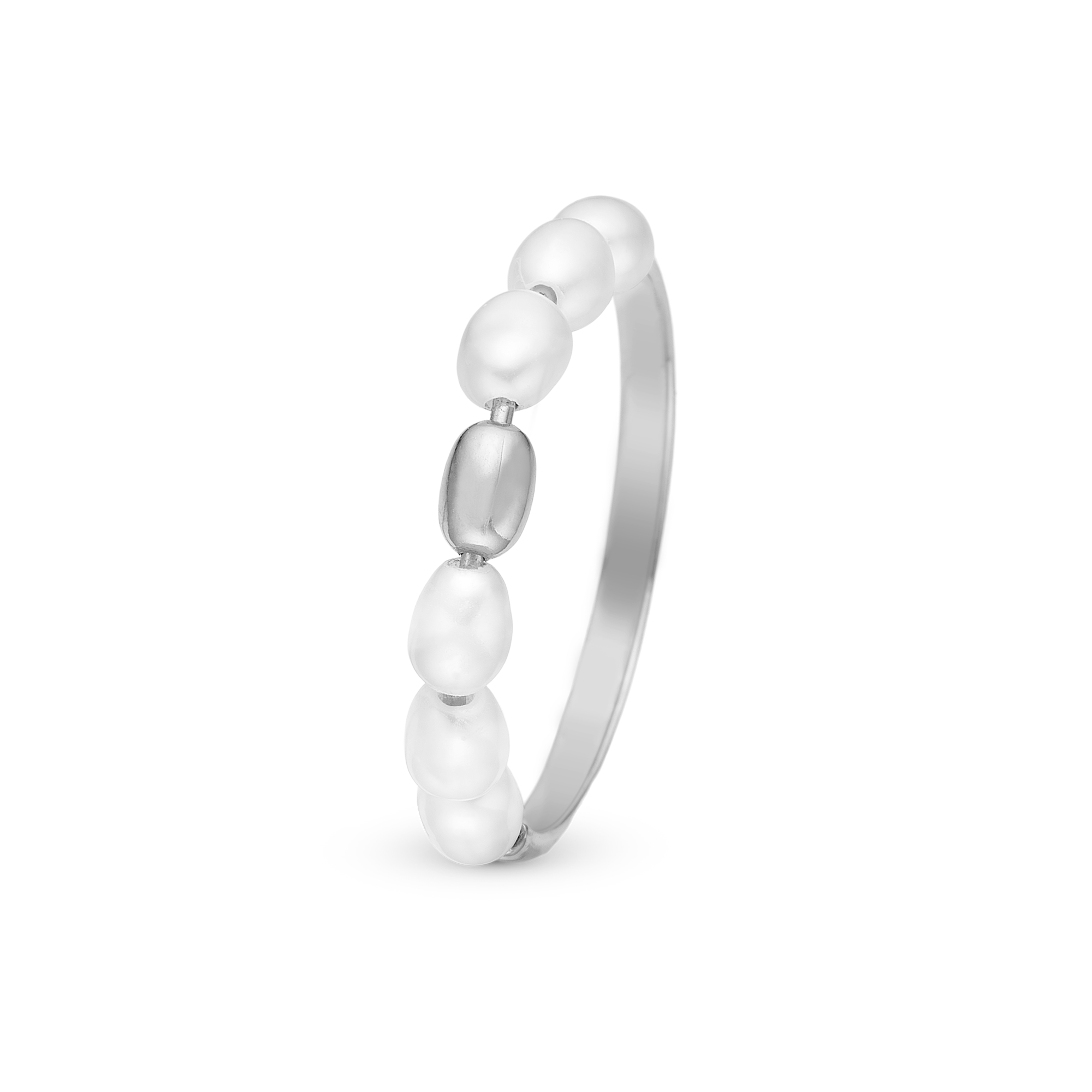 Magical Pearls Ring - Sterling Silver with 6 white Freshwater pearls