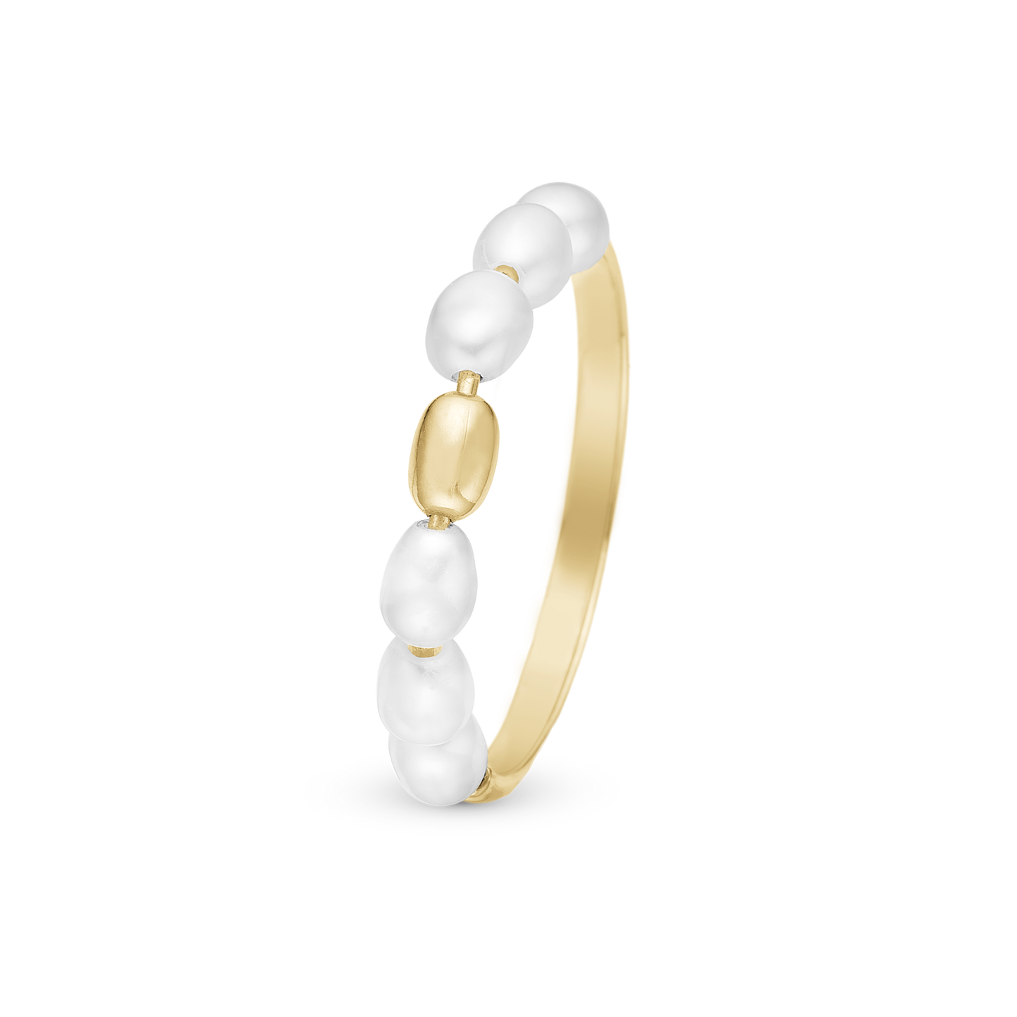 Magical Pearls Ring - Gold Plated Sterling Silver with 6 white Ferskvandsperler