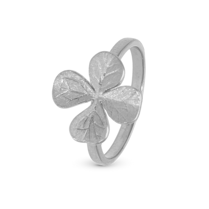 FoWatch Leaf Clover Ring - Polished/Matte Sterling Silver