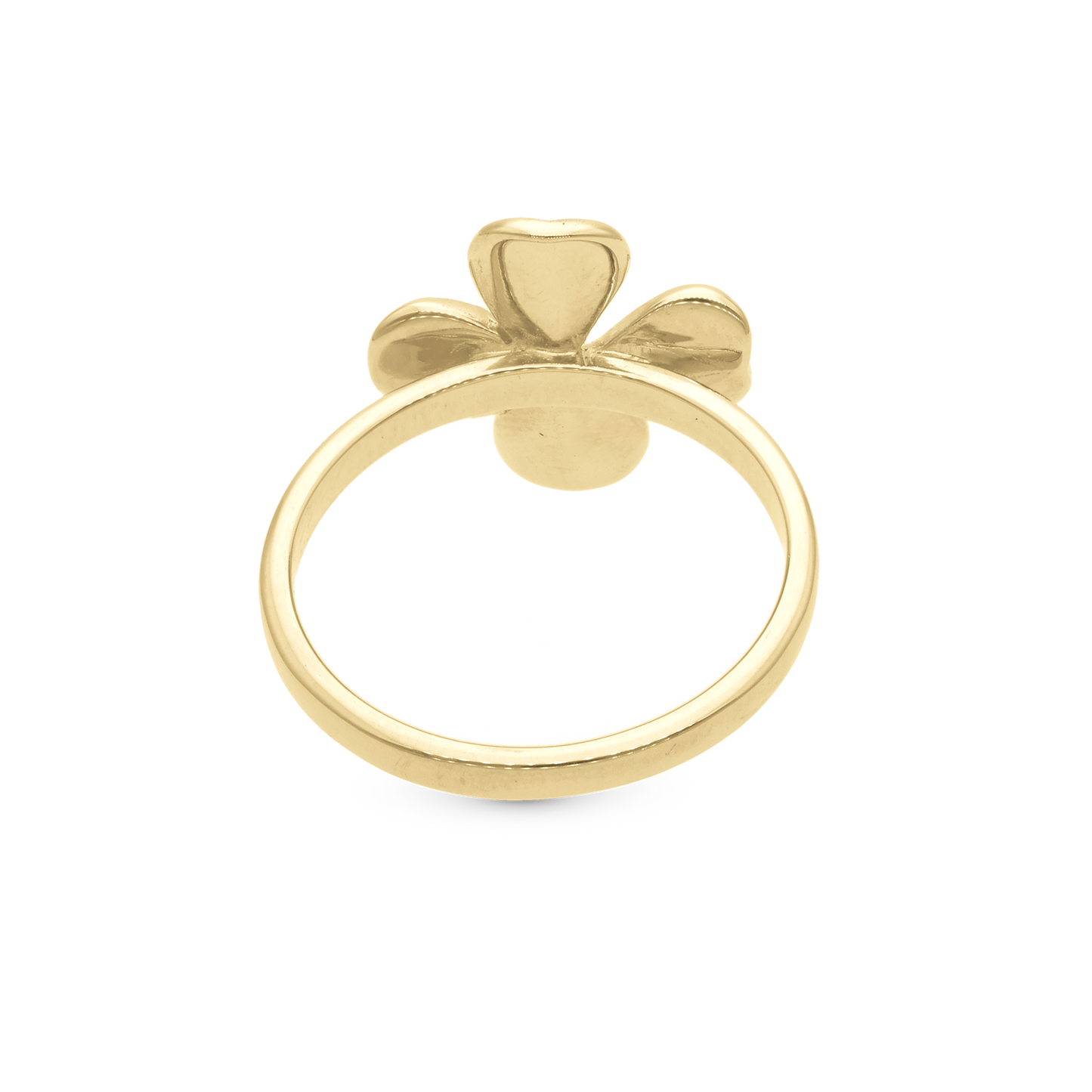 FoWatch Leaf Clover Ring - Polished/Matte Gold Plated Sterling Silver