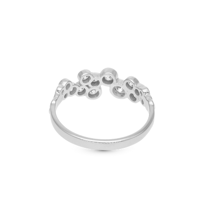 Bubbles Ring - Polished Sterling Silver with 15 white Cubic Zirkonia
