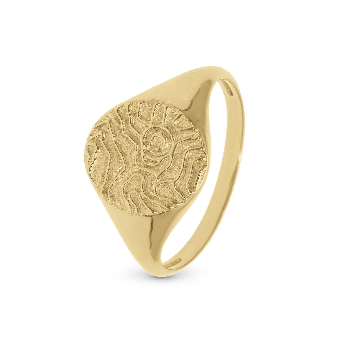 Fingerprint Ring - Polished Gold Plated Sterling Silver