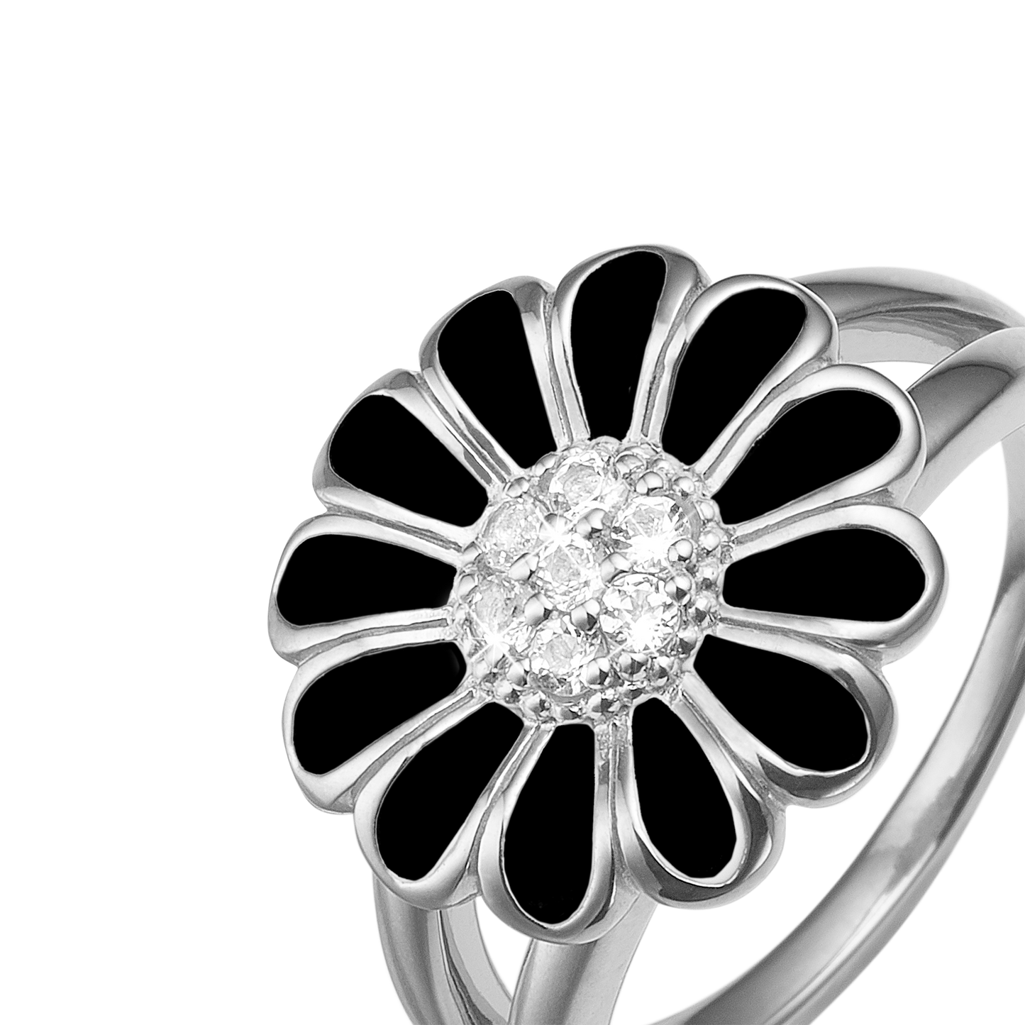 Topaz Big Black Marguerite Ringe - CHRISTINA