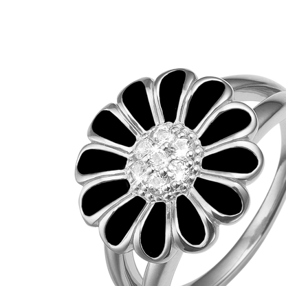 Topaz Big Black Marguerite Ringe - CHRISTINA
