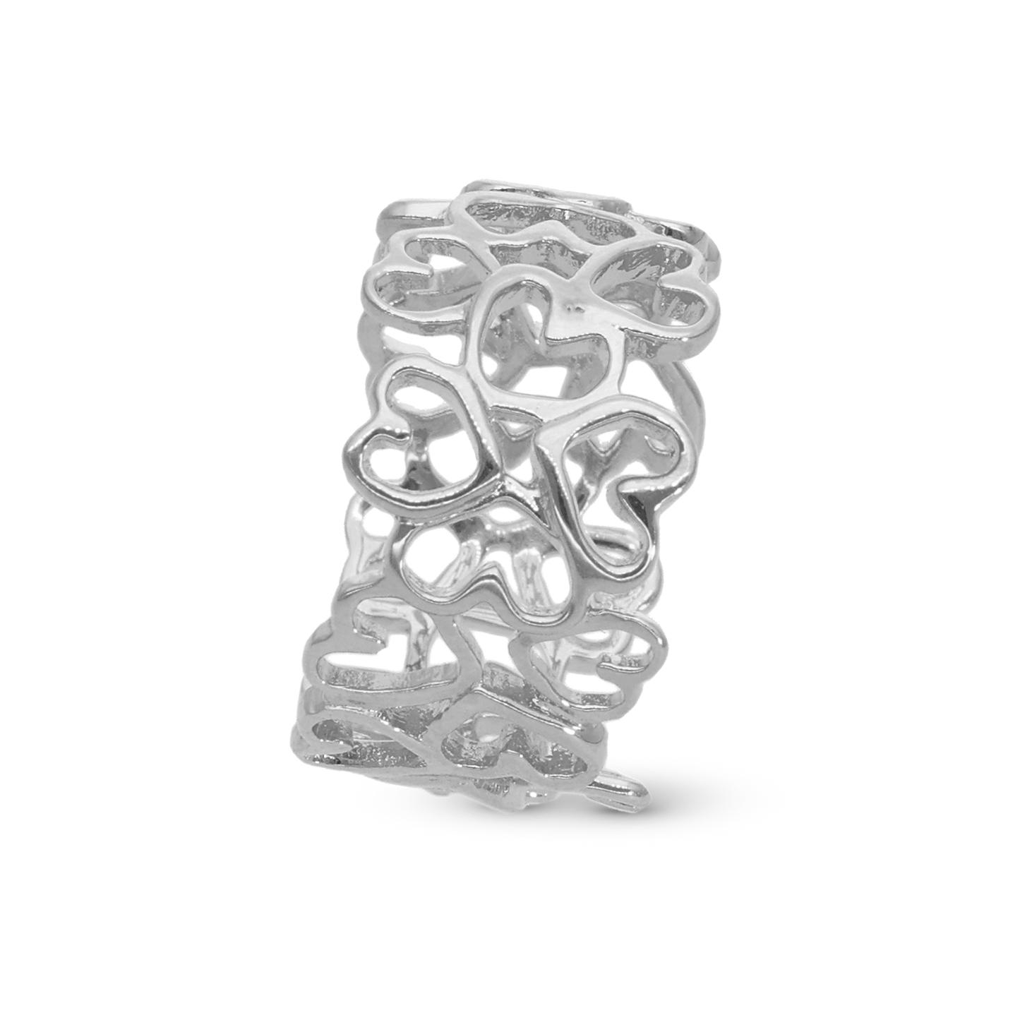 Heart in Heart Ring - Polished Sterling Silver