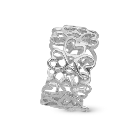 Heart in Heart Ring - Polished Sterling Silver