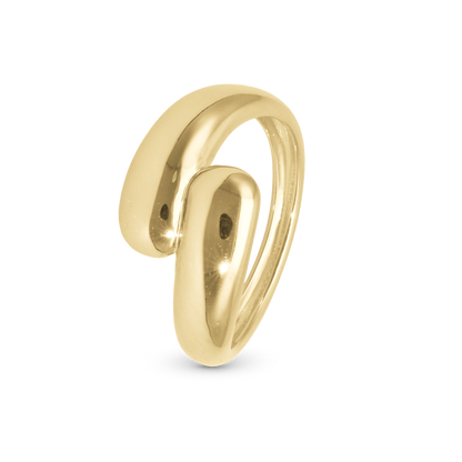 Water drops Ring - Polished Gold Plated Sterling Silver