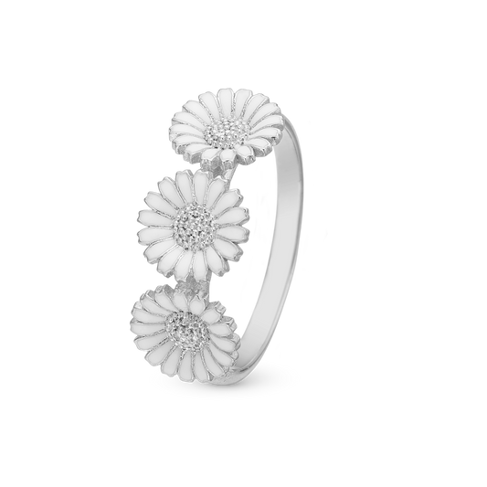 Triple Marguerite Ring - Sterling Silver