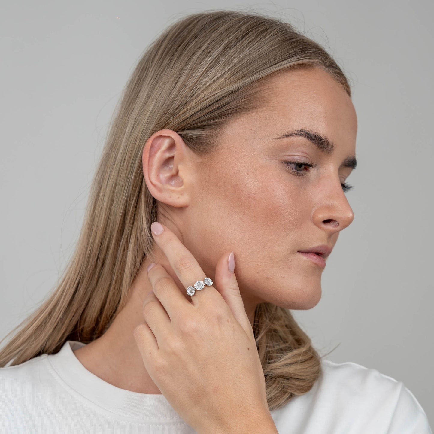 Triple Marguerite Ring - Sterling Silver