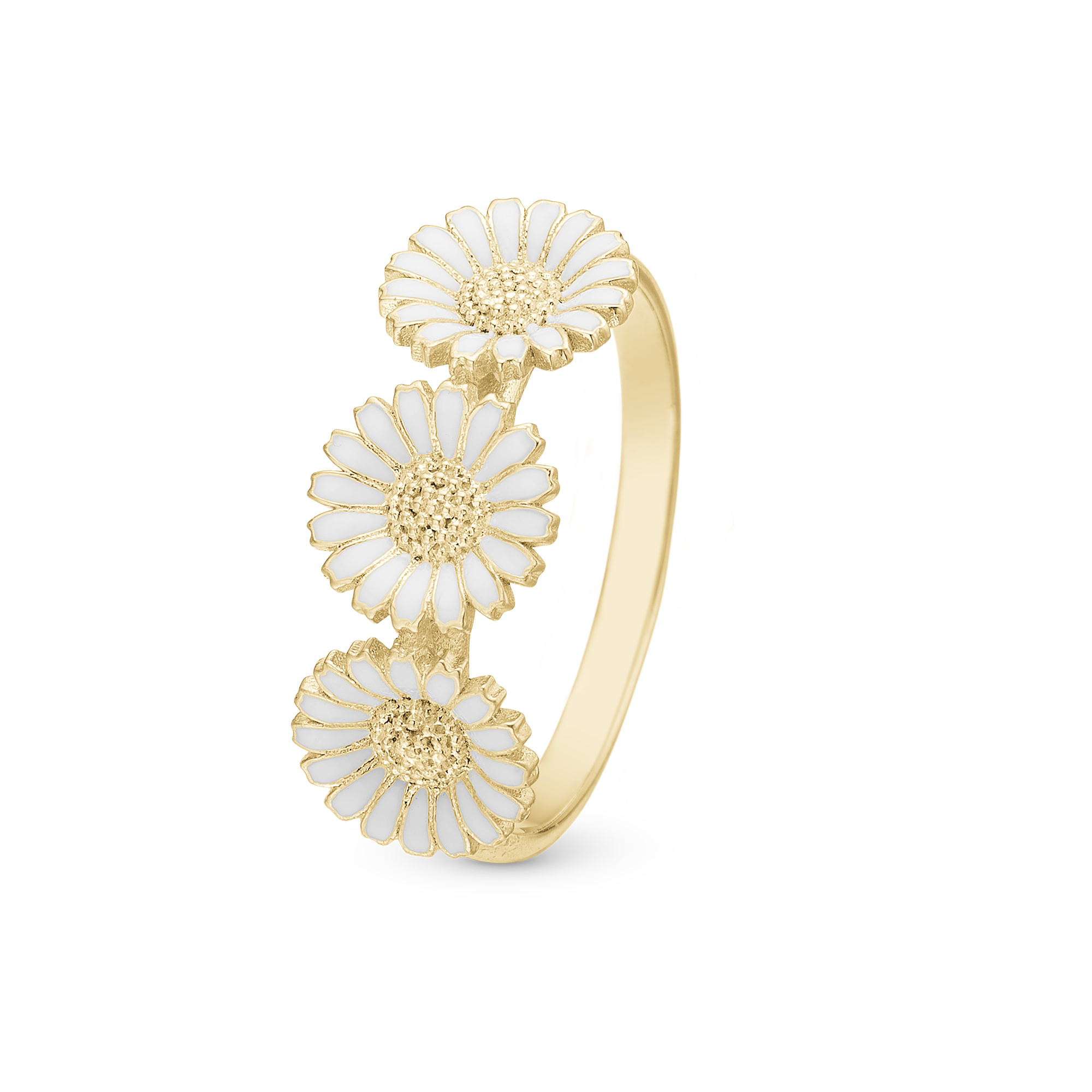 Triple Marguerite Ring - Gold Plated Sterling Silver