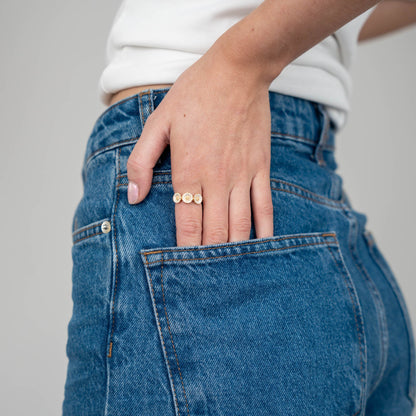 Triple Marguerite Ring - Gold Plated Sterling Silver