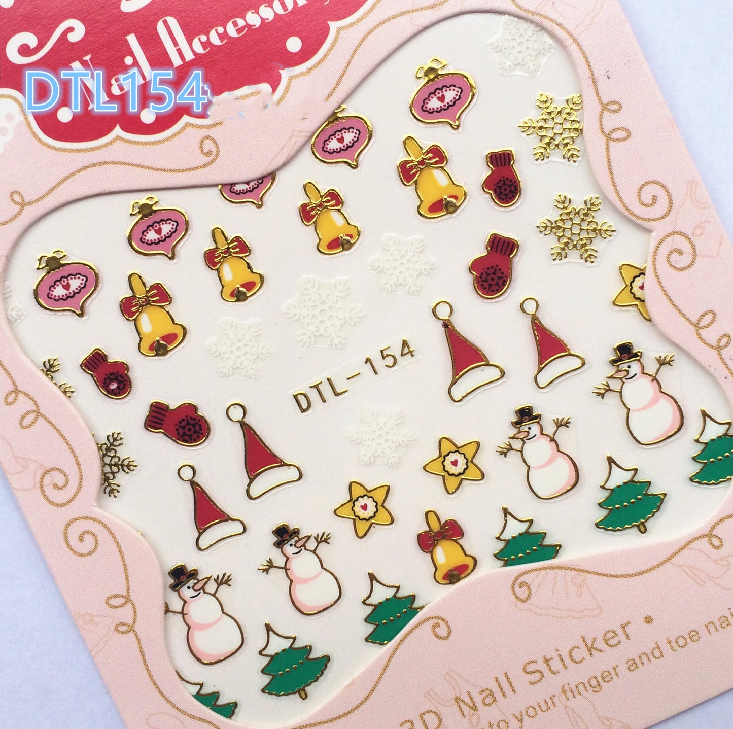 3D-Weihnachtsnagelaufkleber