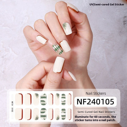 Semi-cured New Christmas Gel Nail Stickers