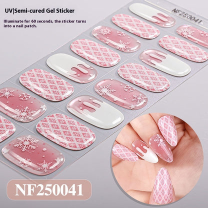 Semi-cured New Christmas Gel Nail Stickers