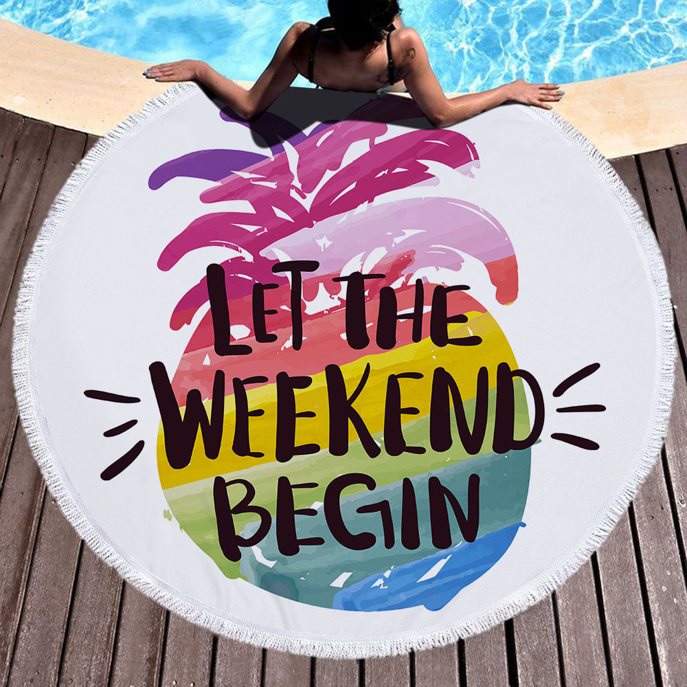 Sommerliches rundes bedrucktes Strandtuch