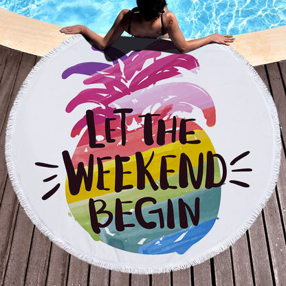 Sommerliches rundes bedrucktes Strandtuch