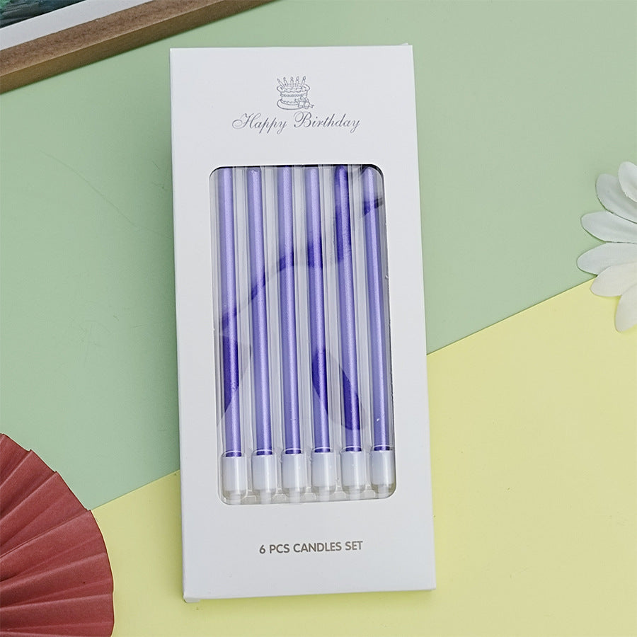 Electroplating Pencil Candle Straight Rod Birthday Gold Champagne Gold Color Wedding Party Decoration