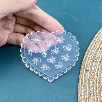 Silikon-Manikürform mit Blumenmotiv (nicht weißlich)