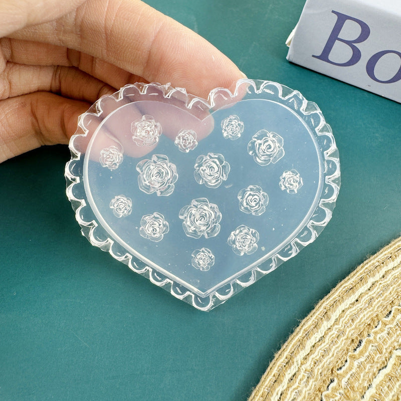 Silikon-Manikürform mit Blumenmotiv (nicht weißlich)