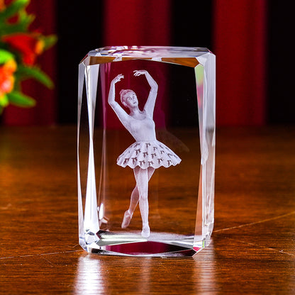 Interior Carving 3D Animal Series Crystal Statue Tourist Souvenir