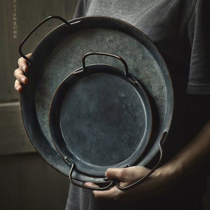 Kreatives Tablett aus Schmiedeeisen für Brot, Haushaltsdekoration im Retro-Stil