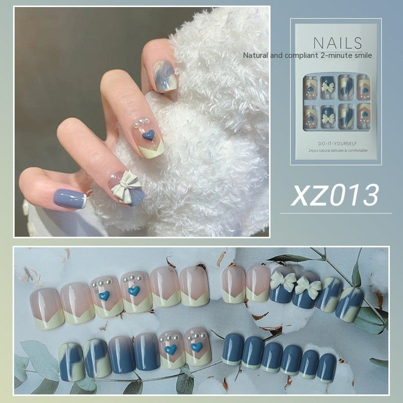 Nail Beauty New Hand-painted Fake Nail Tip Tulip Patch