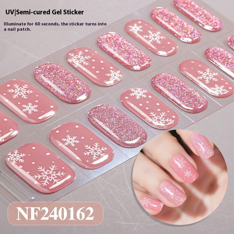 Semi-cured New Christmas Gel Nail Stickers