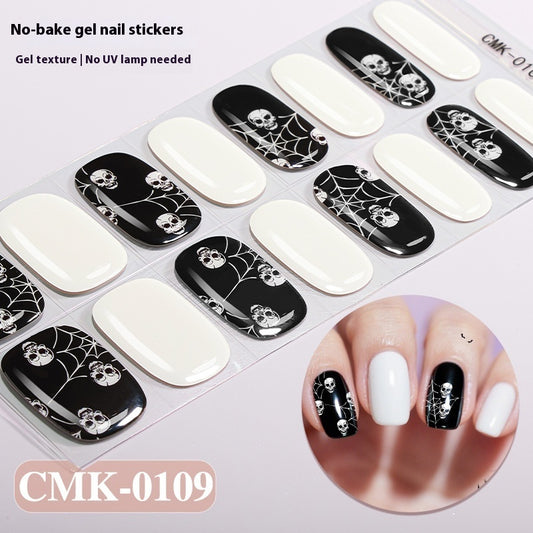 Neue leuchtende Halloween-Gel-Nagelsticker (ohne Backen)