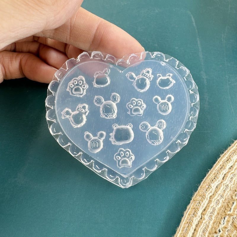 Silikon-Manikürform mit Blumenmotiv (nicht weißlich)